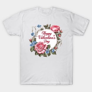 Realistic Green Vine: Happy Valentine's Day T-Shirt T-Shirt